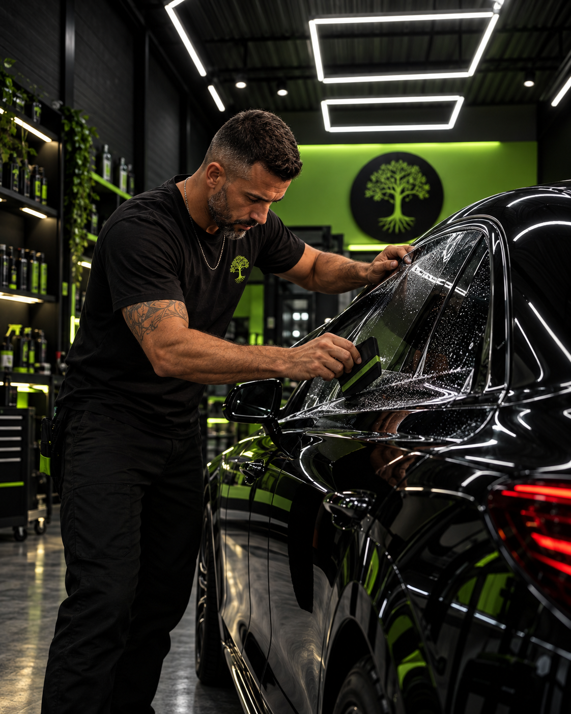 Película automotiva aplicada em veículo